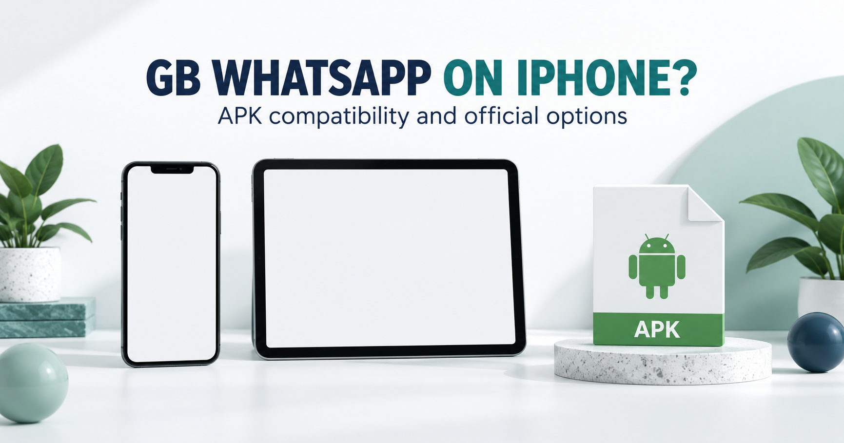 Blank phone and tablet separated from an APK document