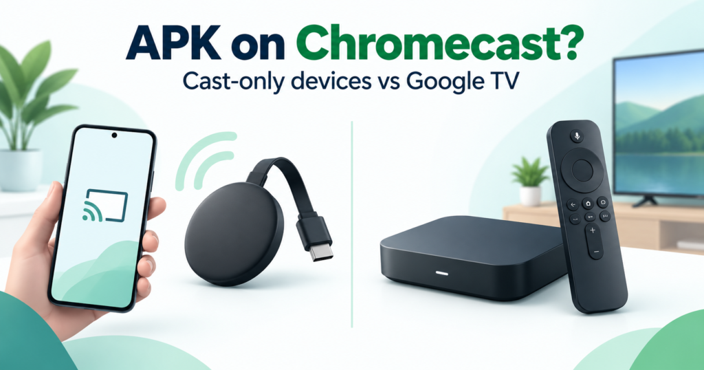 Cast-only streaming dongle and phone separated from a TV streaming device and remote