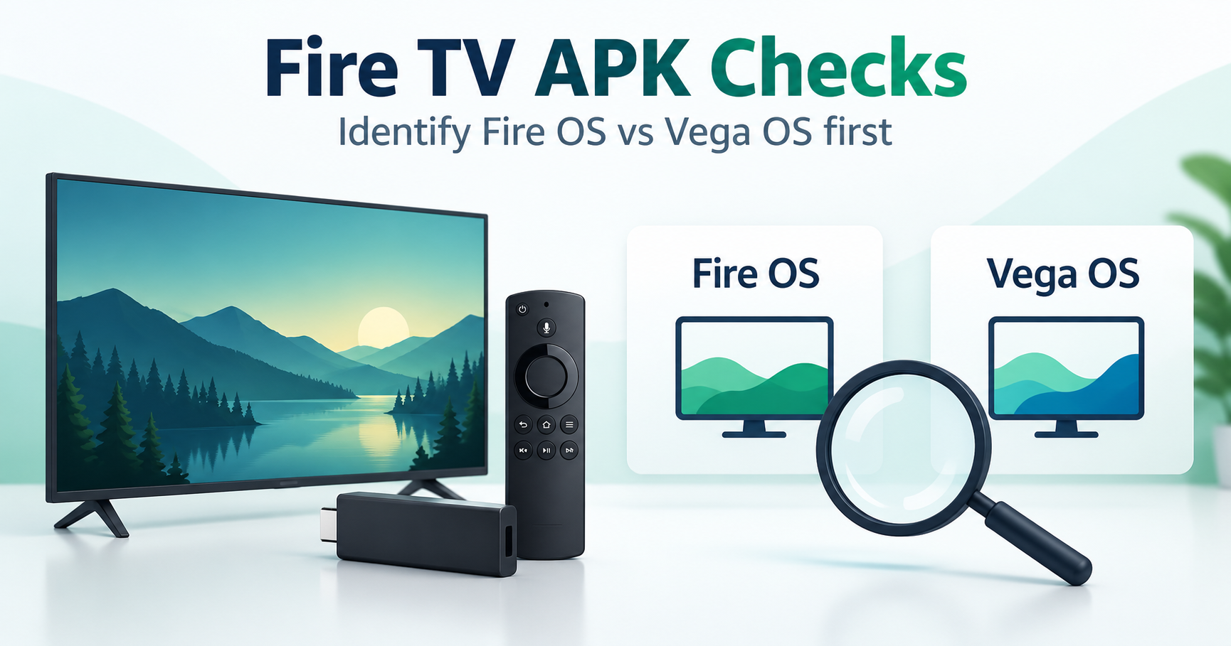 Television and streaming remote beside separate Fire OS and Vega OS cards