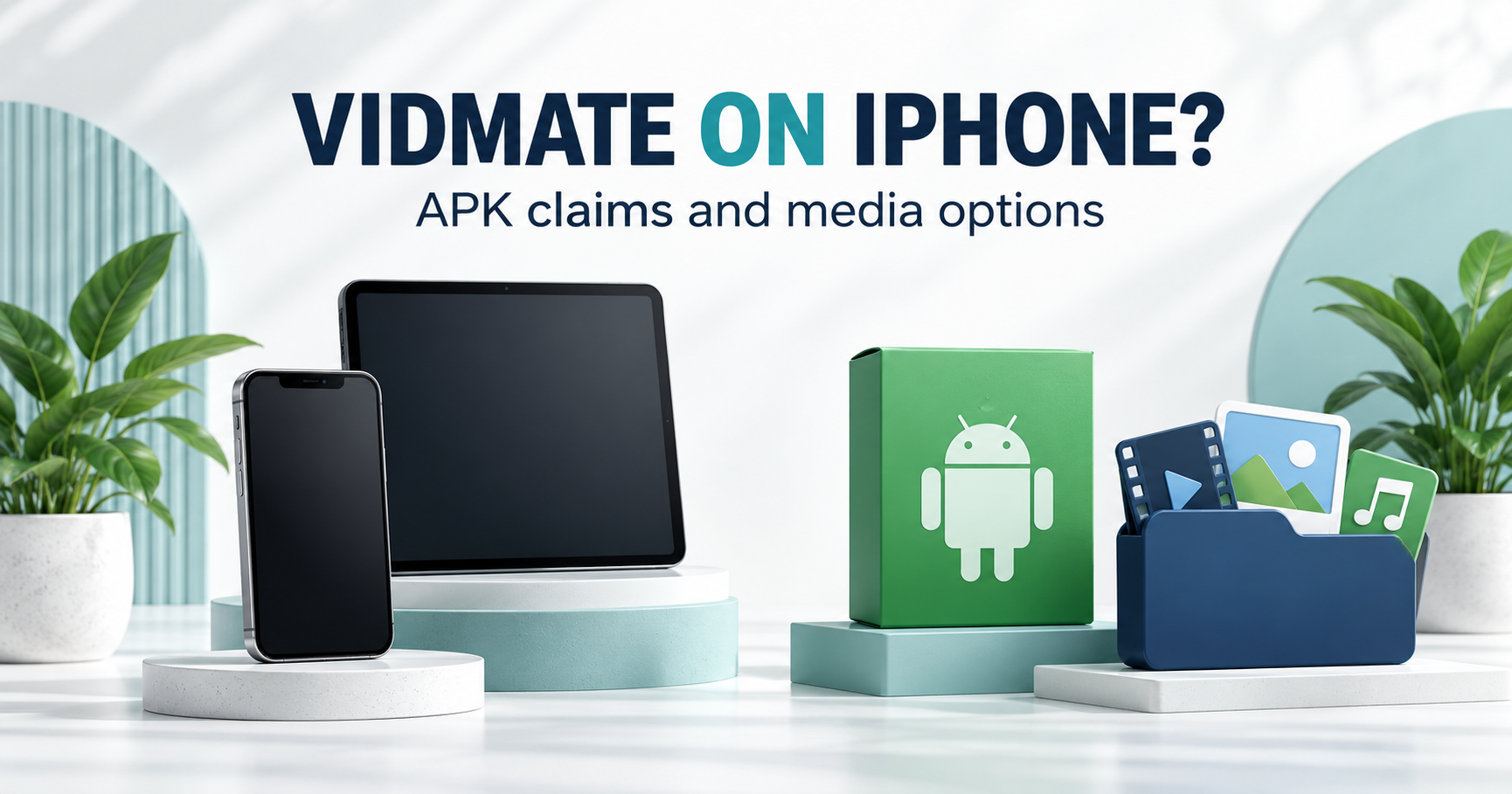Blank phone and tablet separated from Android package and media library