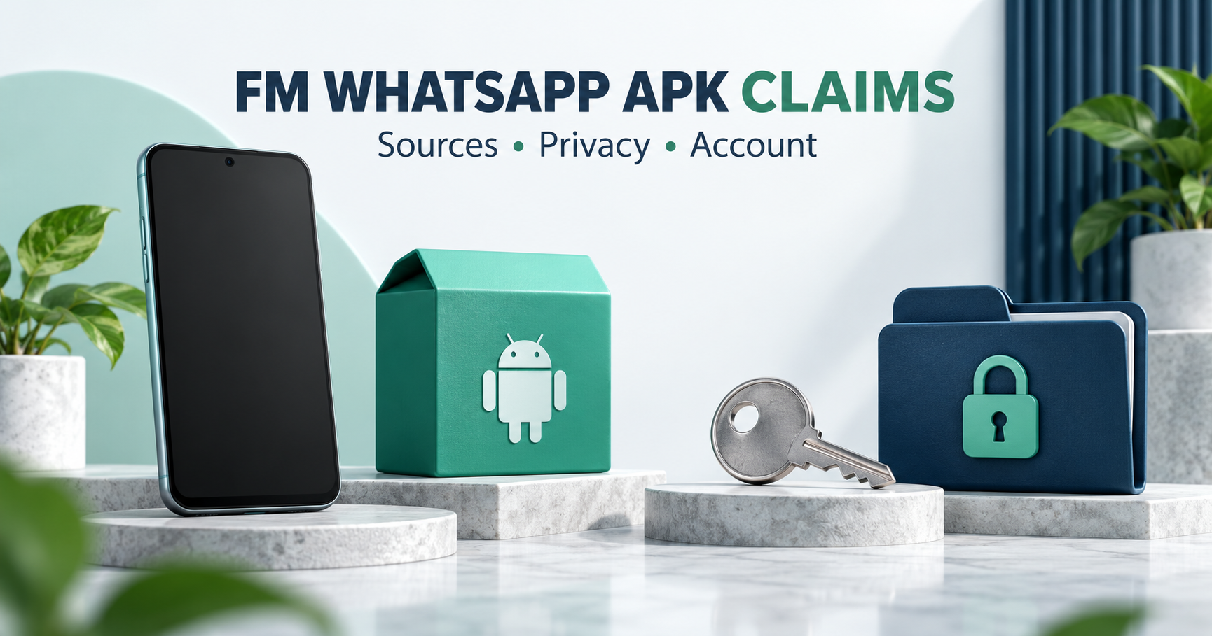 Blank phone, app package, account key and privacy folder